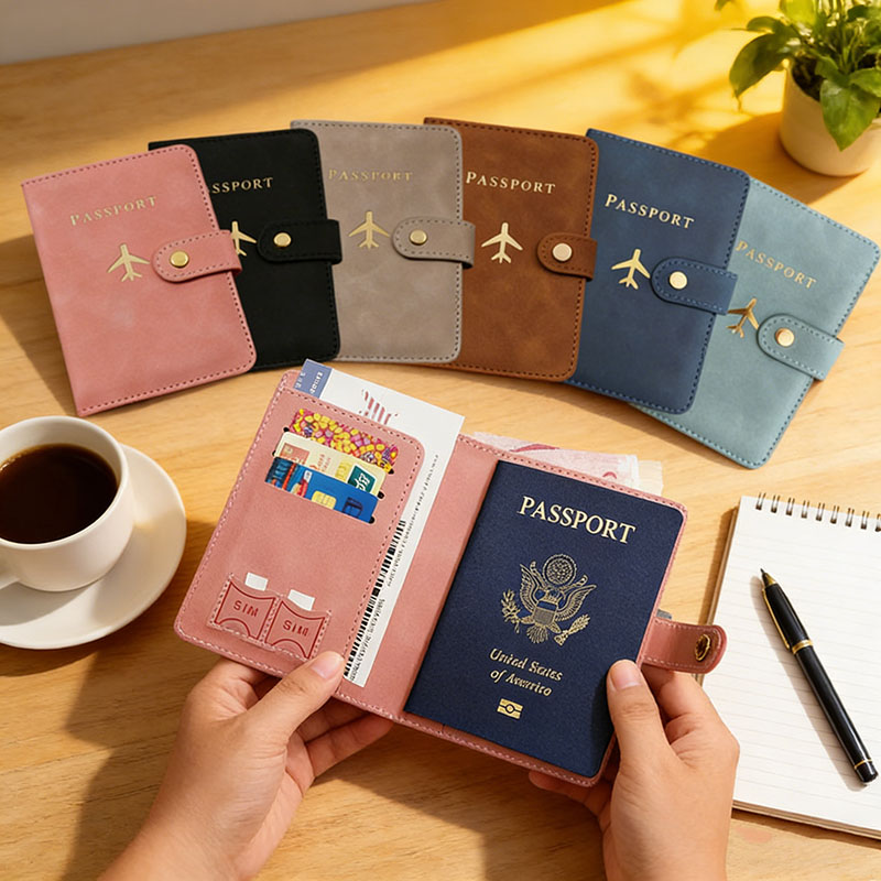 Travel Accessories Wallet - Dompet Kulit Penutup Paspor untuk Perlengkapan