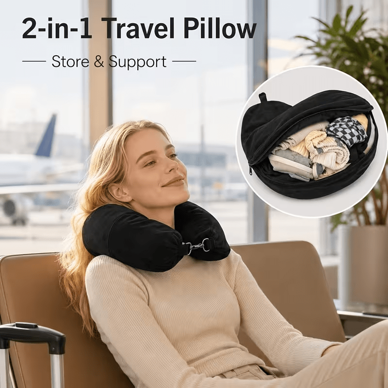 Travel Accessories Long Flight - 1 Set Sarung Bantal Berbentuk U