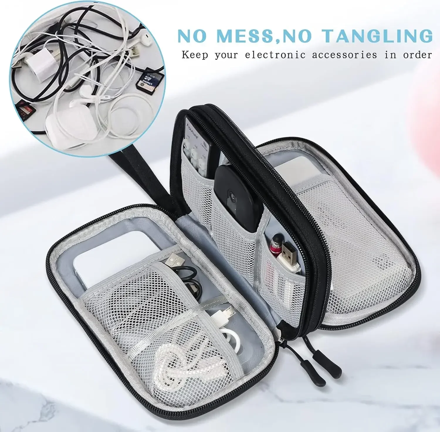 Tas Kabel Perjalanan, Kantong  - Travel Accessories Organizer Bag ulasan dan harga