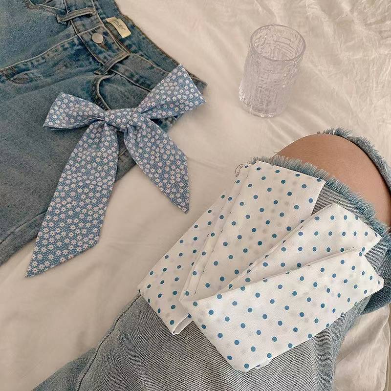 Syal Twilly Warna Biru Musim S - Travel Accessories Aesthetic ulasan dan harga